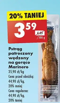 Biedronka Pstrąg patroszony wędzony na gorąco Marinero oferta
