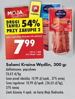 Biedronka Salami delikatesowe Kraina Wędlin oferta