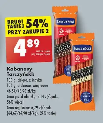 Biedronka Kabanosy wieprzowe Tarczyński Exclusive oferta