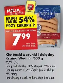 Biedronka Kiełbaski z szynki i cielęciny Kraina Wędlin oferta