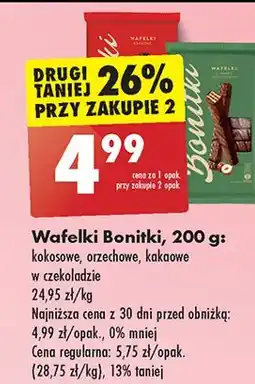 Biedronka Wafelki kakaowe Bonitki oferta