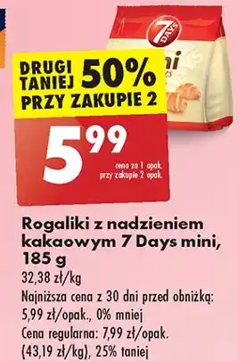 Biedronka Mini rogaliki z nadzieniem kakaowym 7 Days oferta