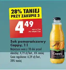 Biedronka Sok pomarańczowy Cappy oferta