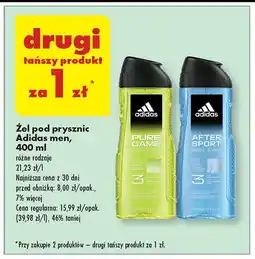 Biedronka Żel pod prysznic Adidas Men After Sport oferta