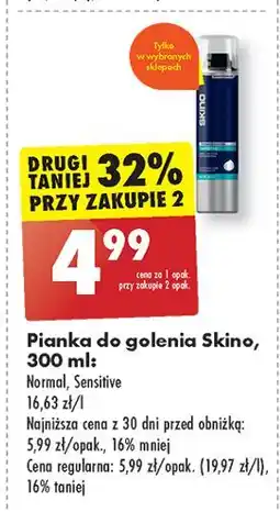Biedronka Pianka do golenia sensitive Skino oferta