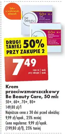 Biedronka Krem do twarzy 80+ Be Beauty Care oferta