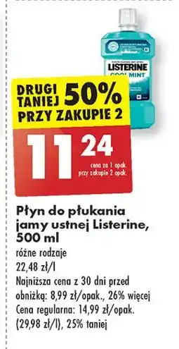 Biedronka Płyn do płukania ust Listerine Cool Mint oferta