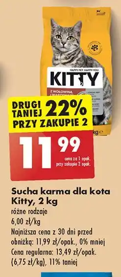 Biedronka Karma dla kota z wołowiną i warzywami Kitty oferta