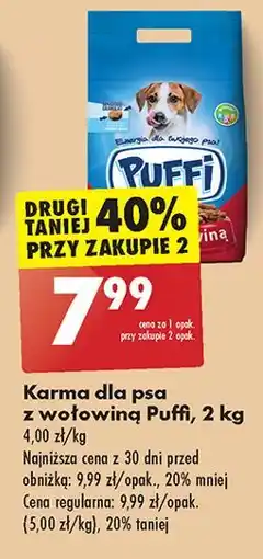Biedronka Karma dla psa z wołowiną Puffi oferta