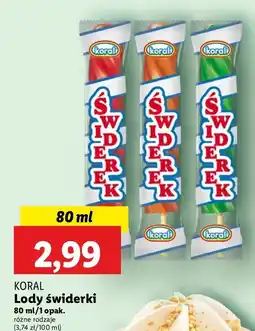 Lidl Lody waniliowe w polewie sorbetowej tropikalnej Koral Świderek oferta