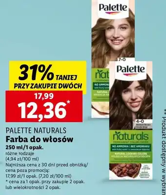 Lidl Farba do włosów 4-0 Palette Permanent Naturals Color Creme oferta