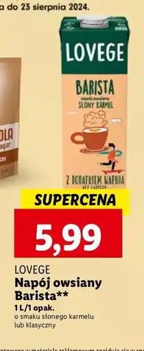 Lidl Napórj barista owsiany bez dodatku cukru Lovege oferta