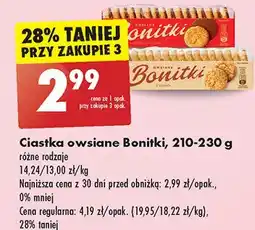 Biedronka Ciastka owsiane z czekoladą mleczną Bonitki oferta