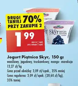 Biedronka Jogurt typu islandzkiego z mango i marakują Piątnica skyr oferta