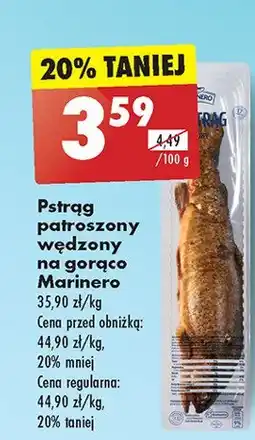 Biedronka Pstrąg patroszony wędzony na gorąco Marinero oferta
