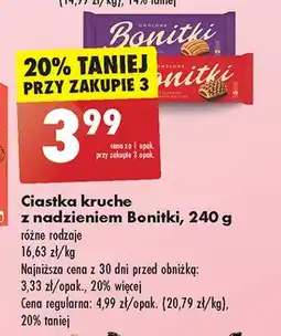 Biedronka Ciasteczka kruche z nadzieniem owocowym i polewą kakaową Bonitki oferta