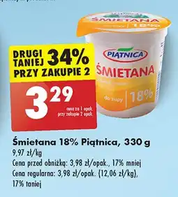 Biedronka Śmietana 18% Piątnica oferta