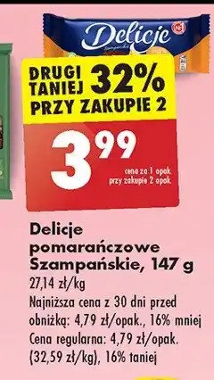 Biedronka Ciastka z galaretką pomarańczową Delicje szampańskie oferta