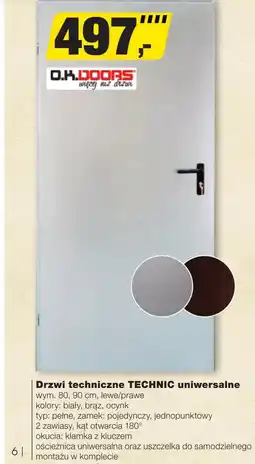 Bricomarche Drzwi techniczne O.K.Doors oferta