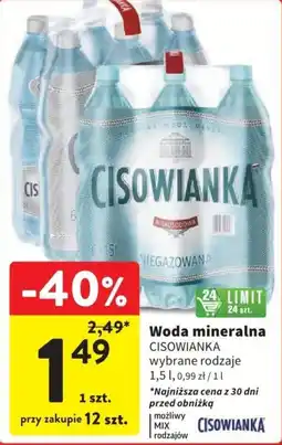 Intermarche Woda mineralna CISOWIANKA, 1,5 l oferta