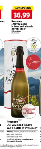 Lidl Wino Prosecco All You Need Is Love oferta