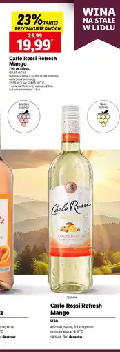 Lidl Wino Carlo Rossi Refresh Mango Sunrise oferta