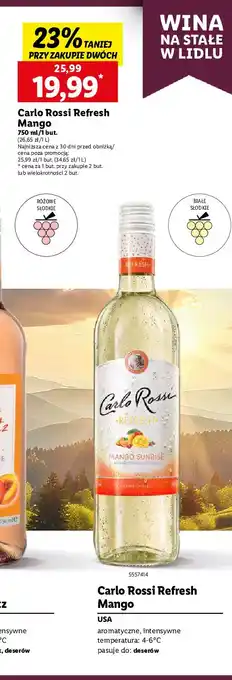 Lidl Wino Carlo Rossi Refresh Mango Sunrise oferta
