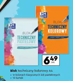 Biedronka Blok techniczny a4 10 k. kolorowy Oxford oferta