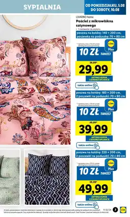 Lidl Komplet pościeli dwustronnej z mikrowłókna satynowego 140 x 200 + 70 80 cm Livarno Home oferta