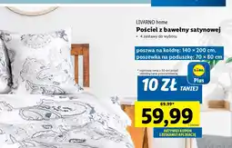 Lidl Pościel z bawełny satynowej 140 x 200 cm + 70 80 Livarno Home oferta