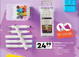 Biedronka Markery artystyczne dwustronne + blender Loozz oferta