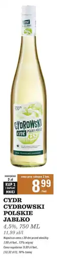 Biedronka Cydr polskie jabłko Cydrowski oferta