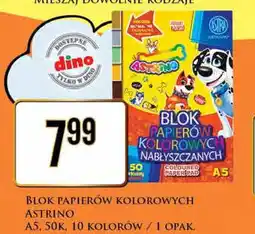 Dino Blok papierów kolorowych a5/50k. Astra Astrino oferta