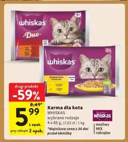Intermarche Karma dla kota WHISKAS 4 x 85 g oferta