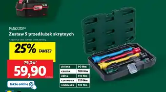 Lidl PARKSIDE® Zestaw 5 przedłużek skrętnych oferta