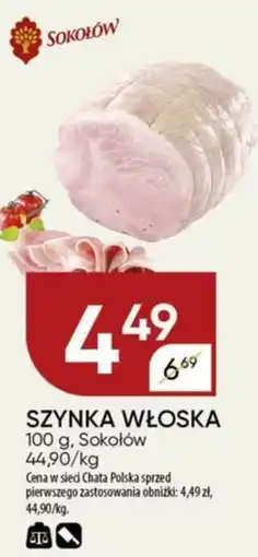 Chata Polska SZYNKA WŁOSKA Sokołów, 100 g oferta