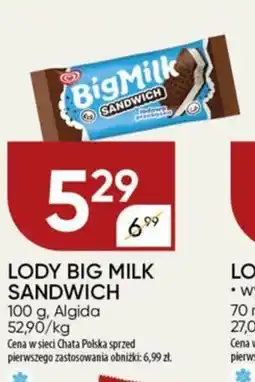 Chata Polska LODY BIG MILK SANDWICH, 100 g oferta