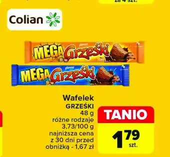 Carrefour Wafelek kakaowy w czekoladzie deserowej Grześki mega oferta