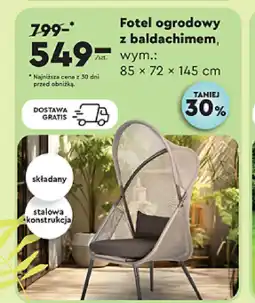 Biedronka Fotel ogrodowy z baldachimem, 85 x 72 x 145 cm oferta