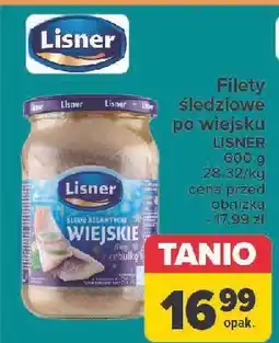 Carrefour Wiejskie filety śledziowe w oleju z cebulką Lisner oferta
