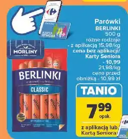 Carrefour Parówki classic Morliny Berlinki oferta
