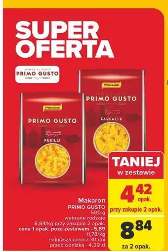 Carrefour Makaron fusilli Melissa Primo Gusto oferta