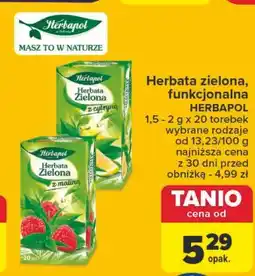 Carrefour Herbata zielona z maliną Herbapol oferta