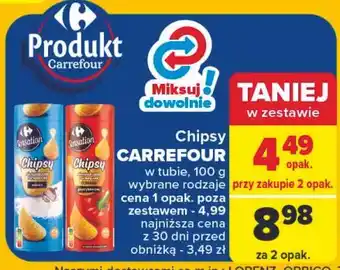 Carrefour Chipsy o smaku paprykowym w tubie Carrefour Sensation oferta