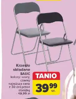 Carrefour Krzesło składane basic szare oferta