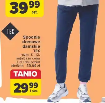 Carrefour Spodnie dresowe damskie rozm. s-xl Tex oferta