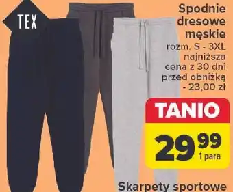 Carrefour Spodnie dresowe męskie s-3xl Tex oferta