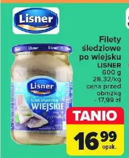 Carrefour Wiejskie filety śledziowe w oleju z cebulką Lisner oferta