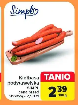 Carrefour Kiełbasa podwawelska Simpl oferta