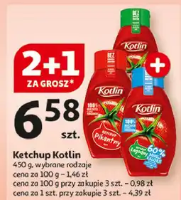 Auchan Ketchup łagodny 60% mniej kalorii Kotlin oferta